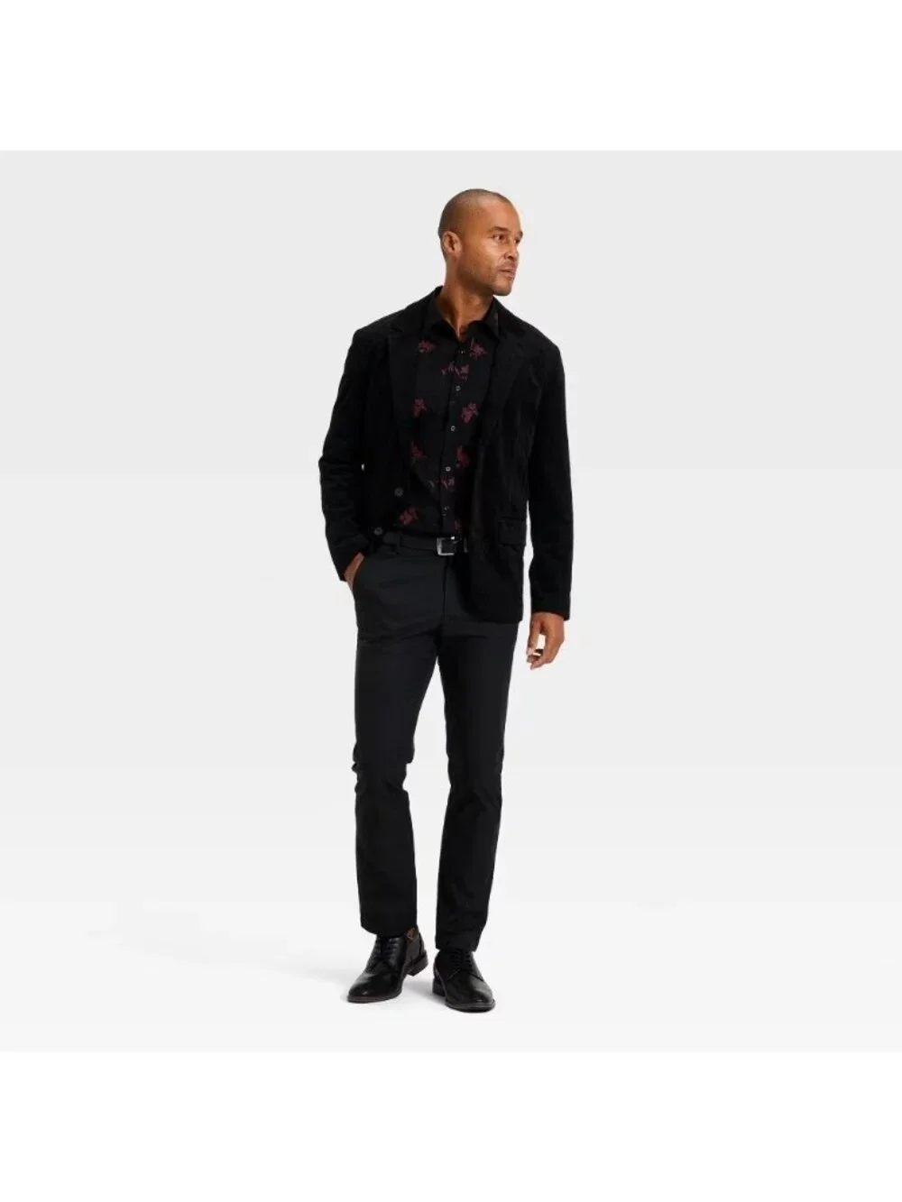 Goodfellow Men's Solid Black Velvet Feel Sports Coat Blazer -- Size XXL 50/52